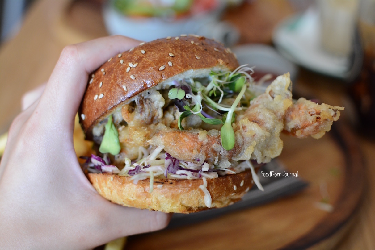 Double Shot Deakin soft shell crab burger