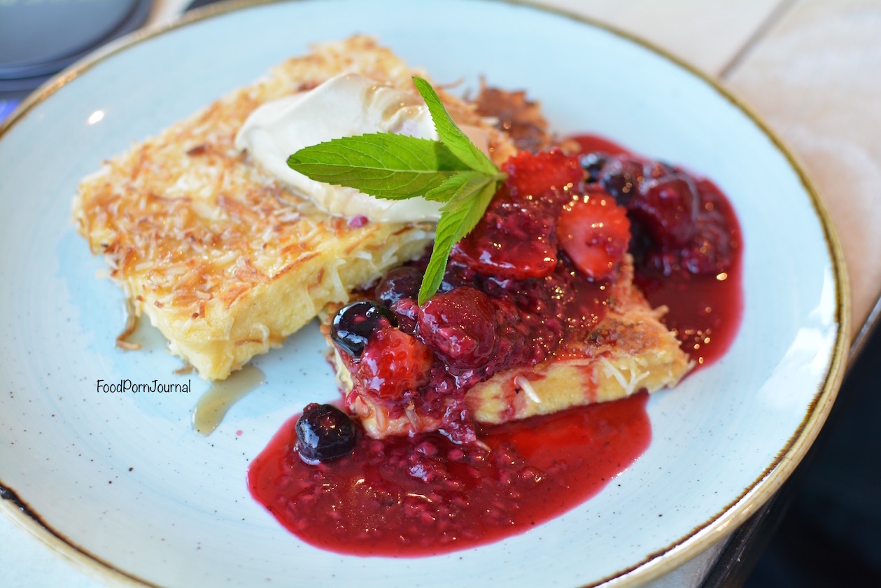 The Pedlar Campbell coconut crusted french toast