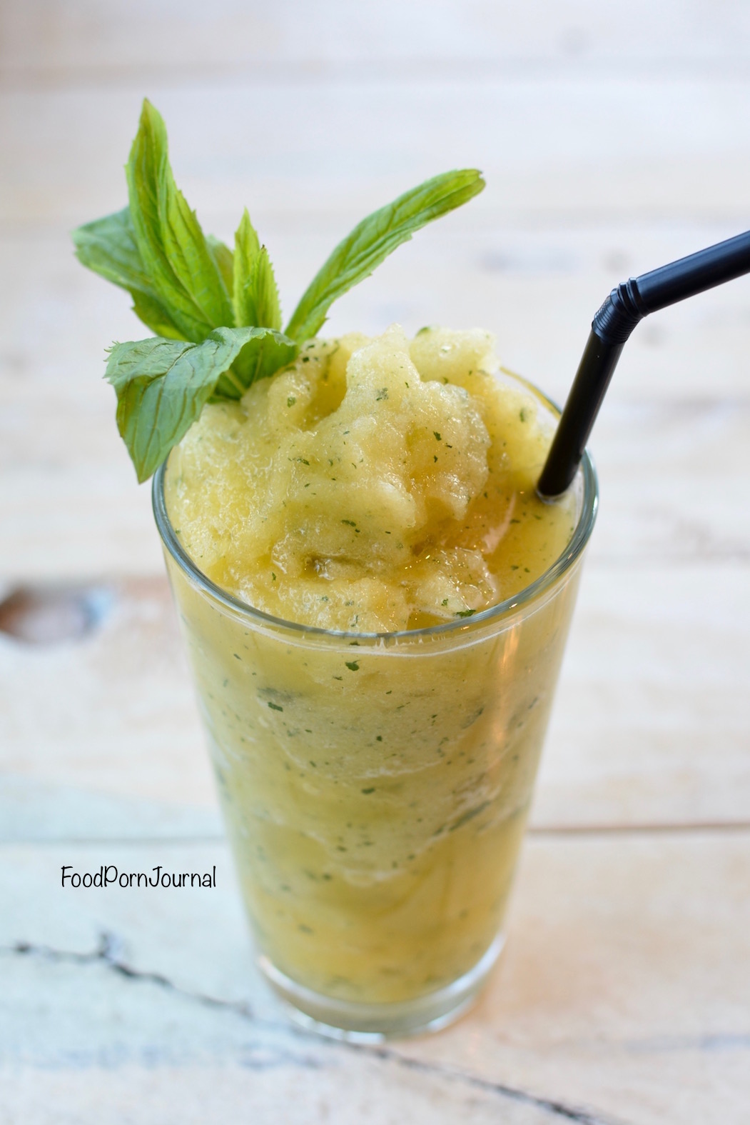 The Pedlar Campbell peach mint smoothie