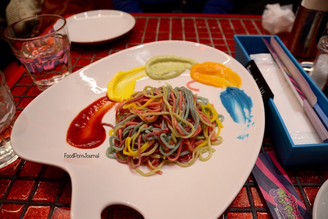 Tokyo Kawaii Monster Cafe rainbow pasta