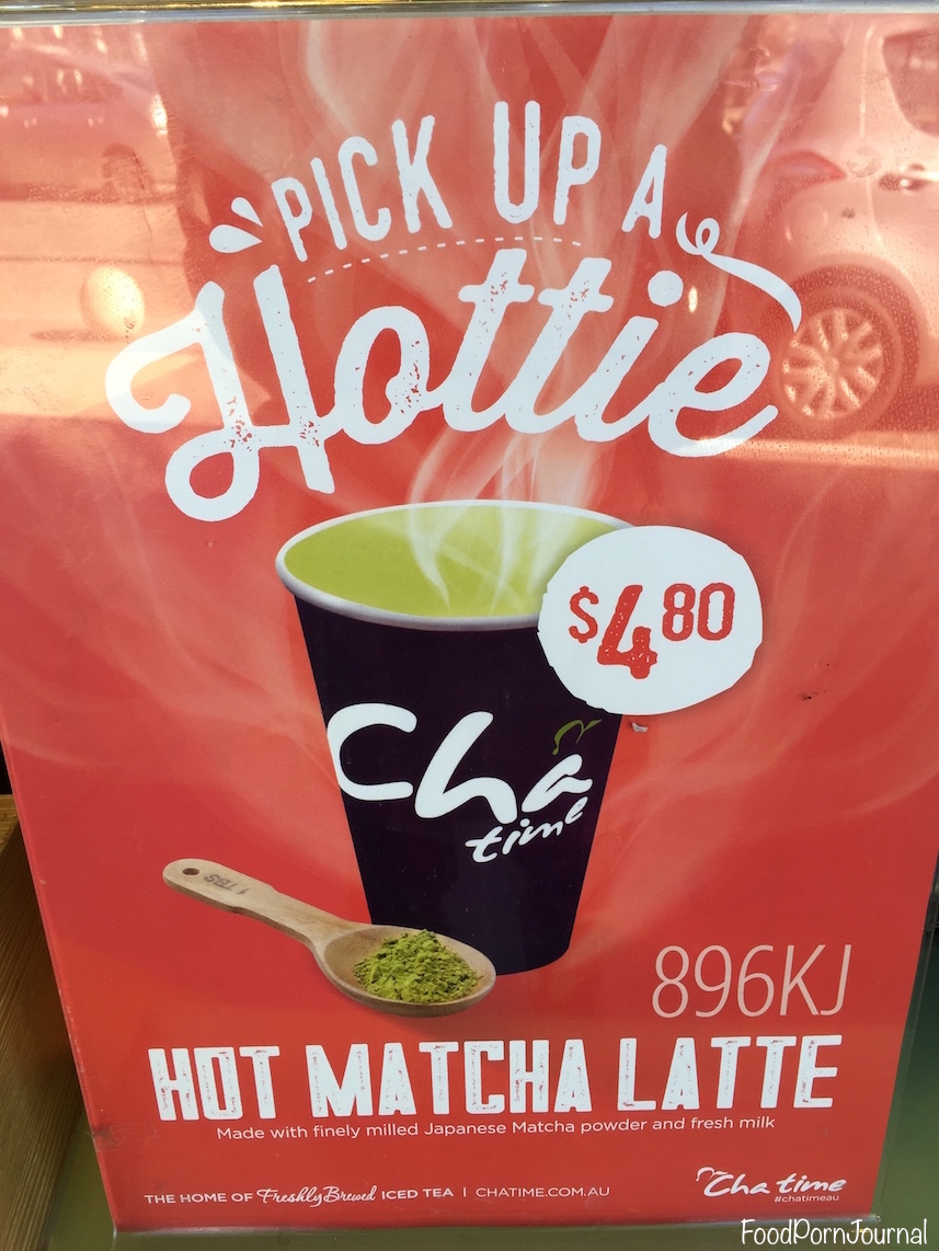 Cha Time matcha latte sign