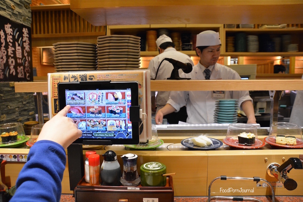 Japan Kanazawa sushi train screen