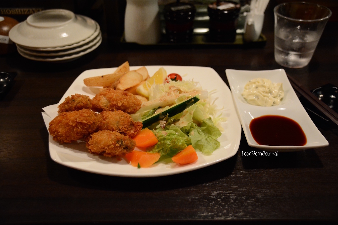 Japan Miyajima Island dinner oysters