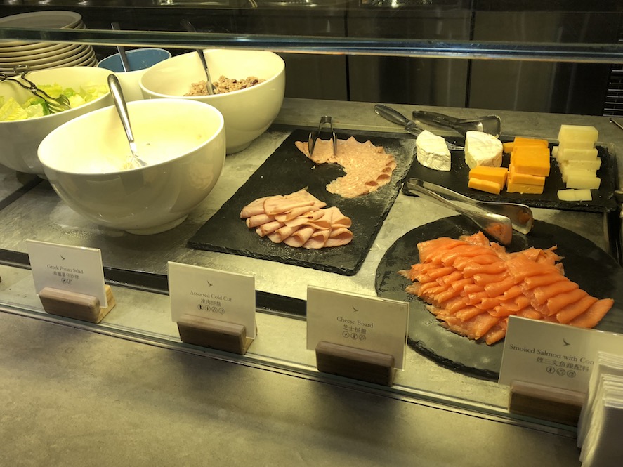 Cathay Pacific The Pier business class lounge cold meats