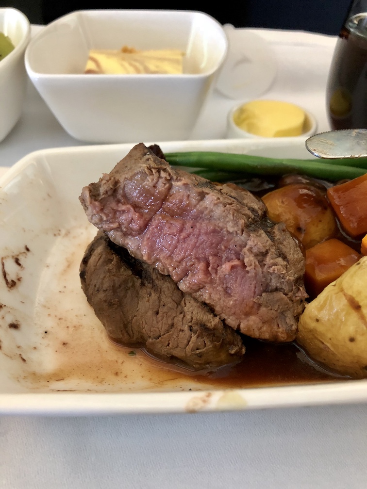 Cathay Pacific business class beef