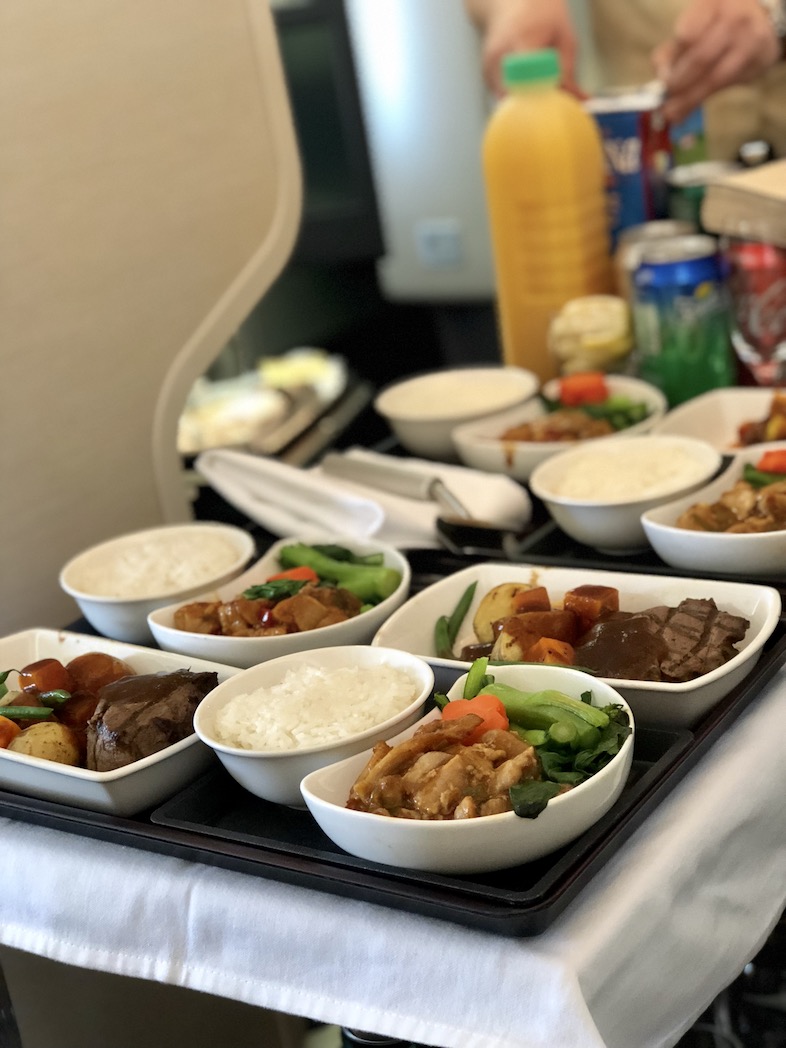 Cathay Pacific business class food trolley