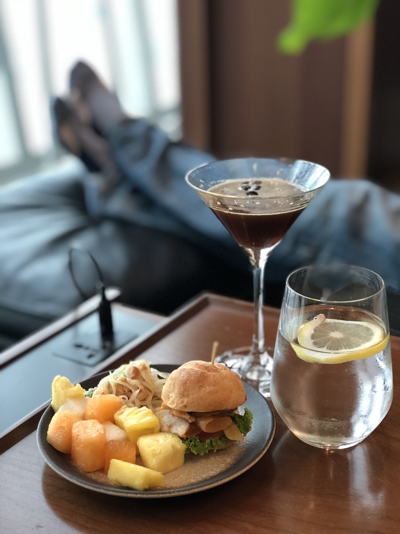 Cathay Pacific Business Lounge Bangkok espresso martini