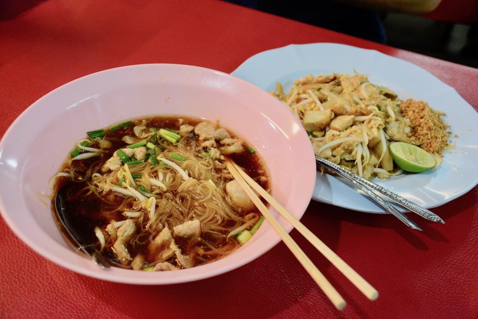 Maeklong Railway Market Bangkok noodle soup