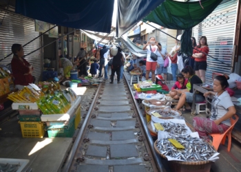 Maeklong Railway Market Bangkok railway