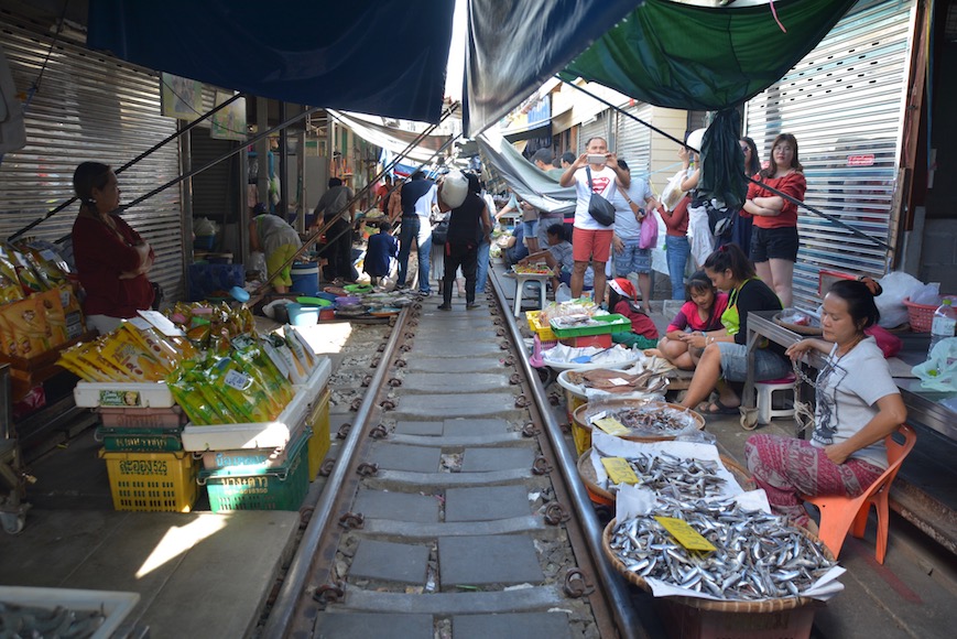 Maeklong Railway Market Bangkok railway