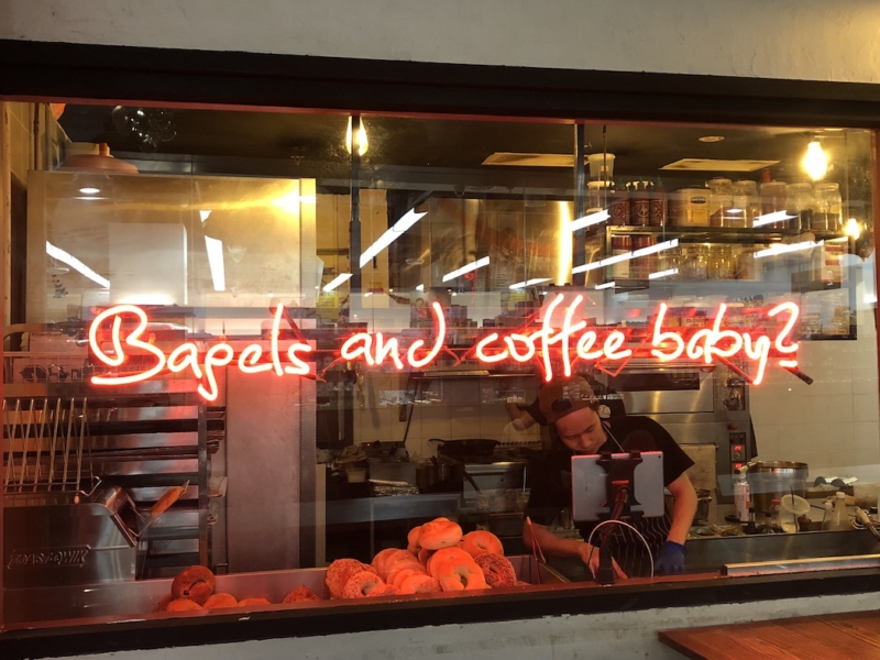 Two Men Bagel House Singapore sign