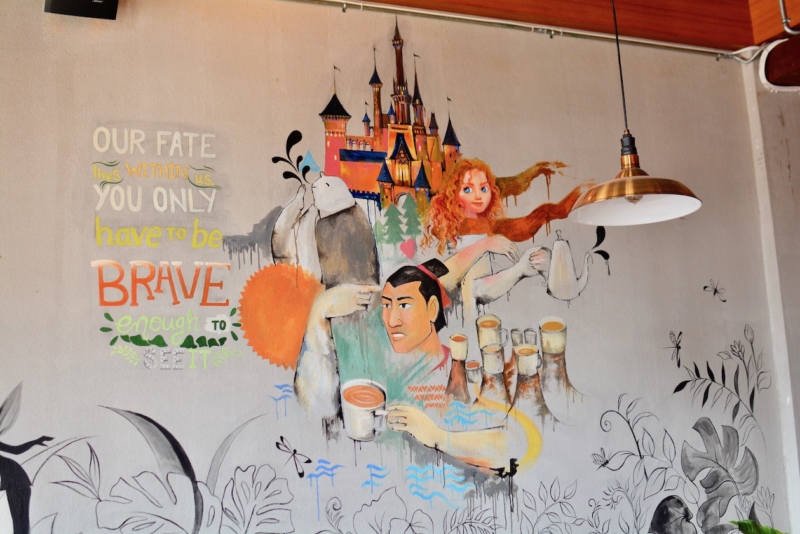 Once upon a time cafe Vientiane wall