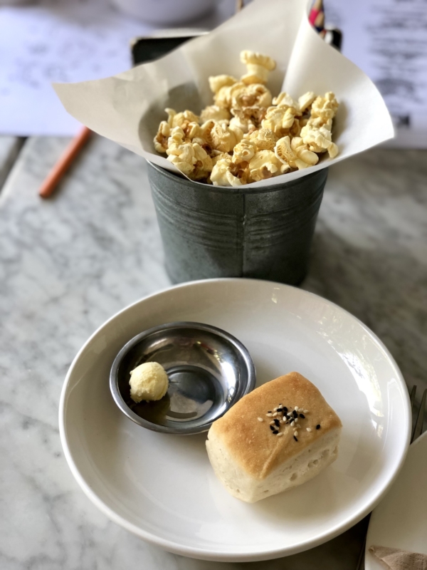 Senglao Cafe Vientiane popcorn and bread