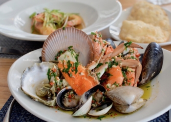 Rick Stein at Bannisters warm seafood plate