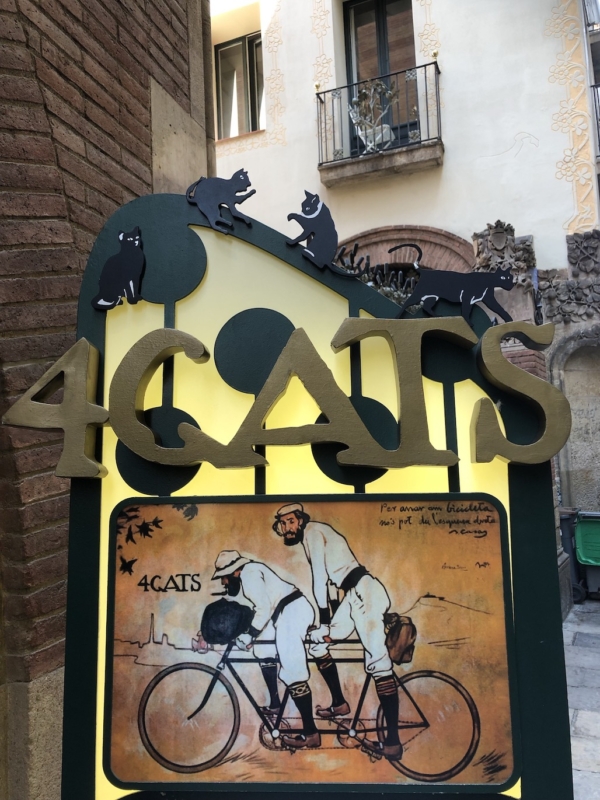 Els 4 Gats Barcelona Spain sign