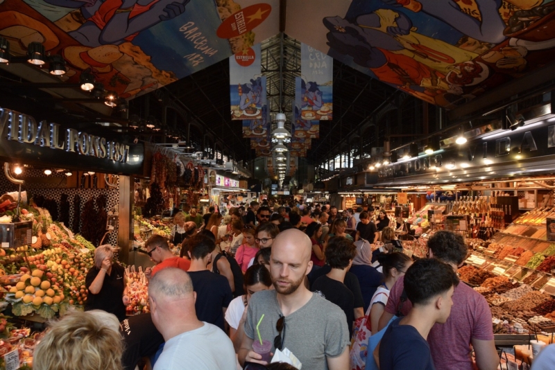 La Boqueria Barcelona Spain crowd