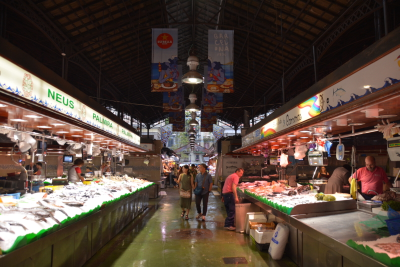 La Boqueria Barcelona Spain morning seafood