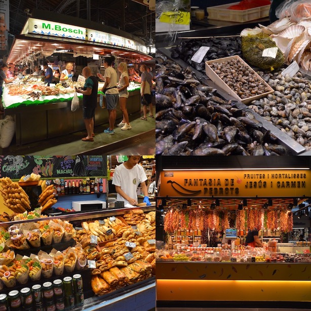 La Boqueria Barcelona Spain stalls