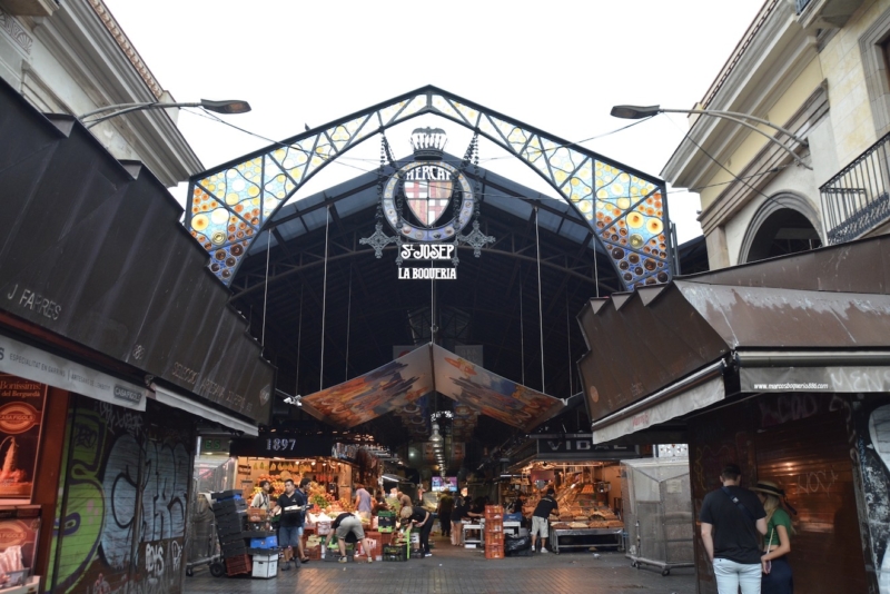 La Boqueria market morning Barcelona Spain