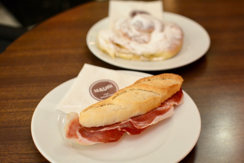 Mauri Patisserie mini baguette jamon Barcelona Spain