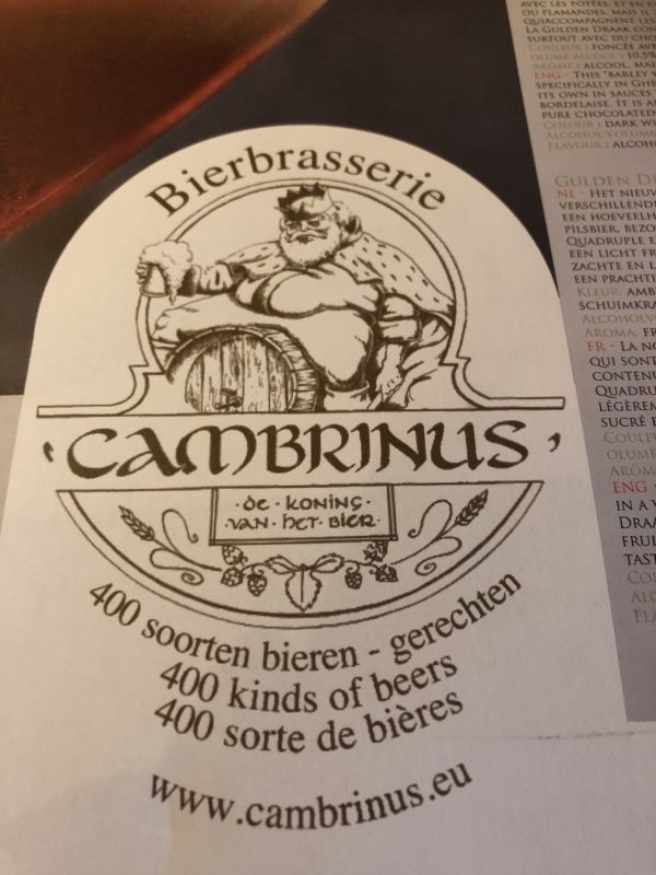 Brasserie Cambrinus Bruges 400 beer