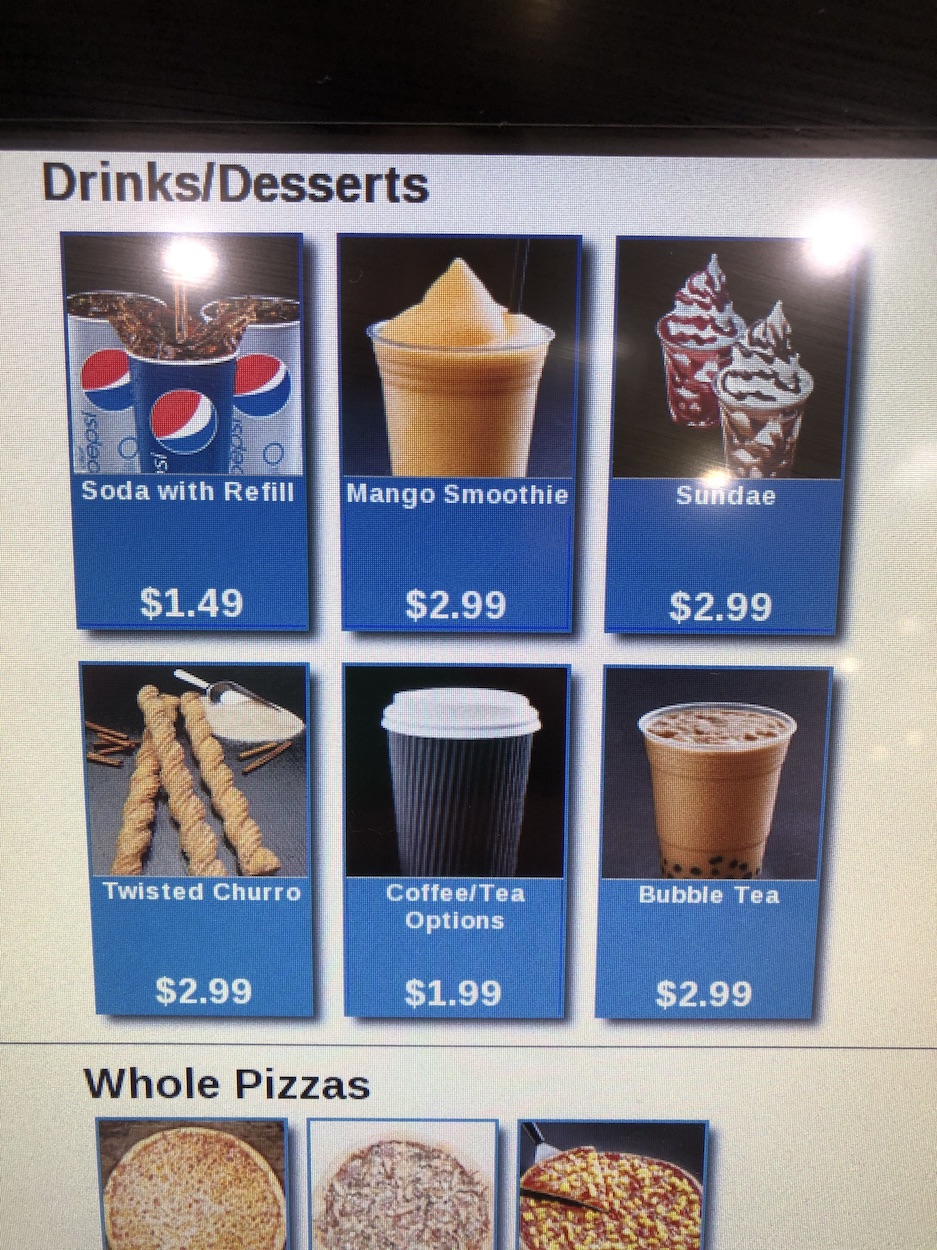 Costco Bubble Tea check out screen