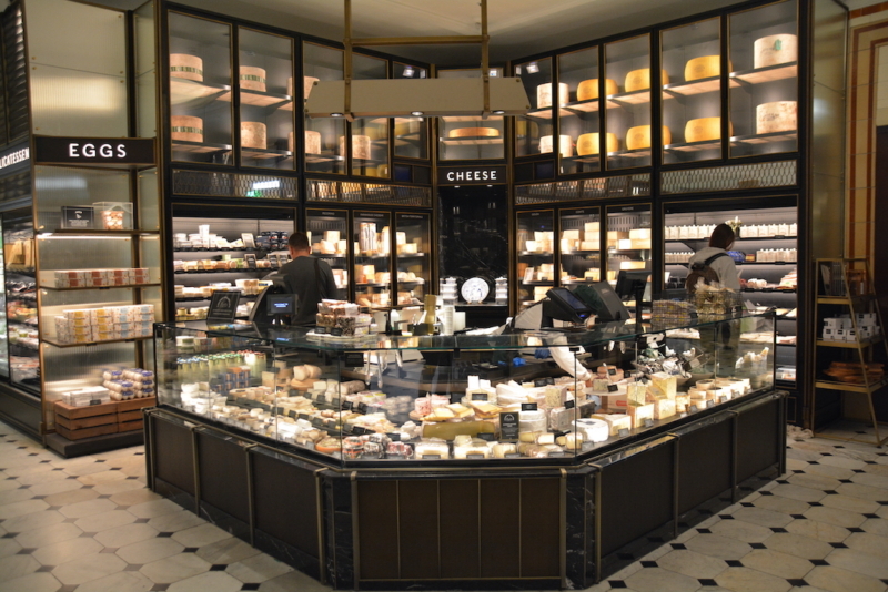 Harrods London food hall cheese