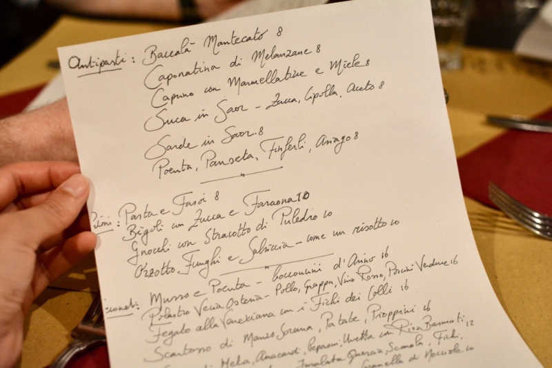 Trattoria da Nane Della Giulia Padua menu