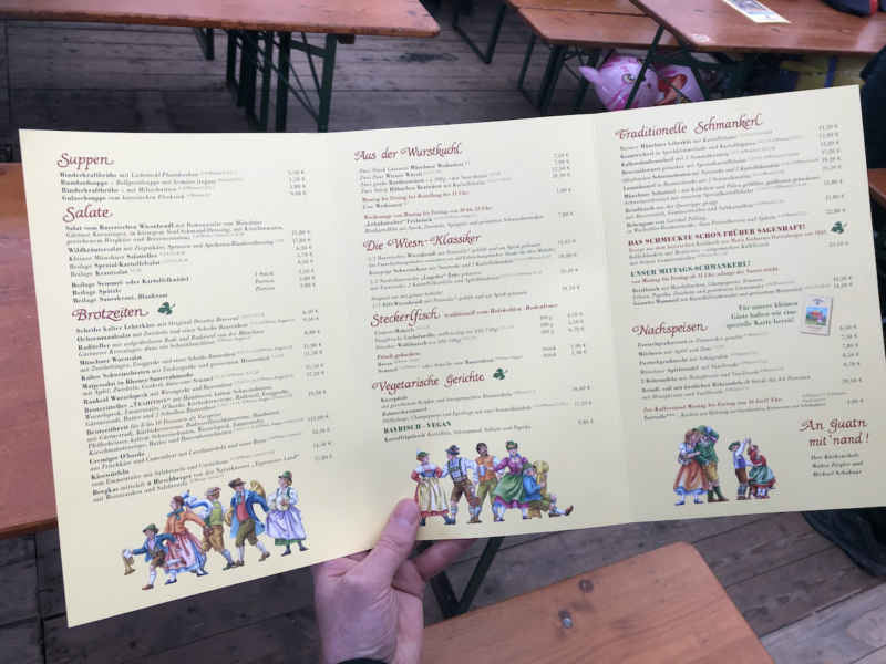 Oktoberfest Germany festzelt menu