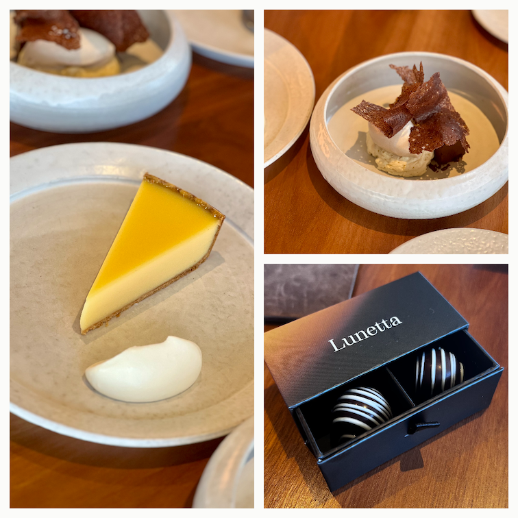 Dessert lemon tart and chocolate